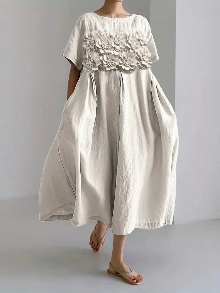 CLARA - VESTIDO DE FLORES EN EL BORDE