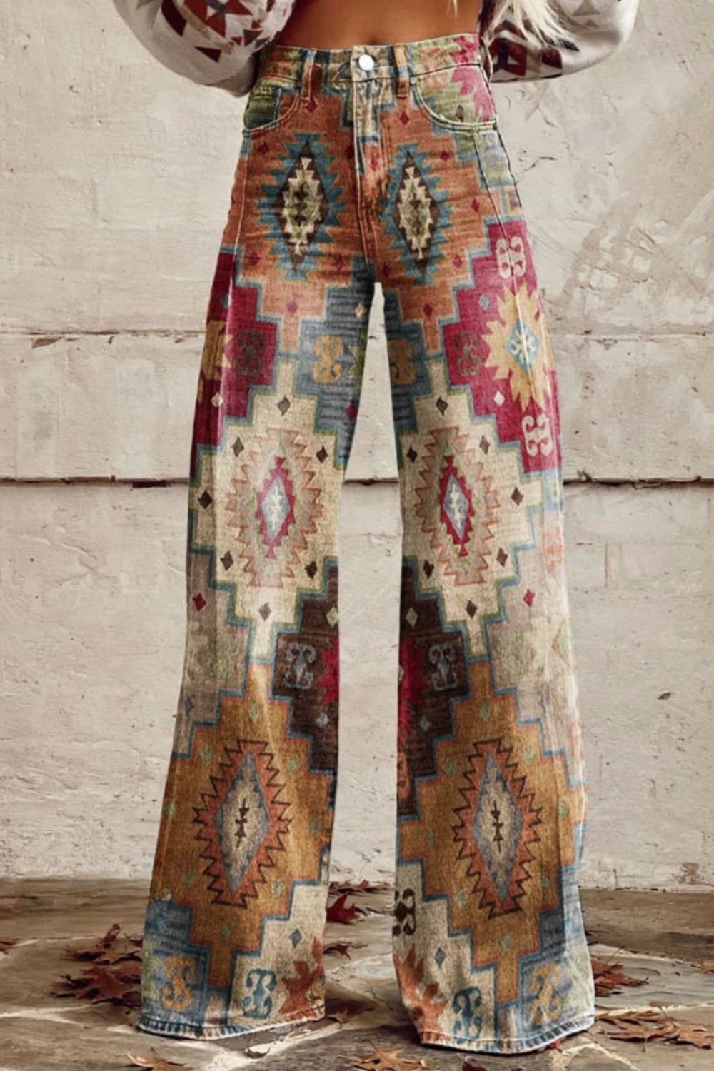 Pantalones Amplios de Marina con Pierna Ancha Colección | Boho Vintage