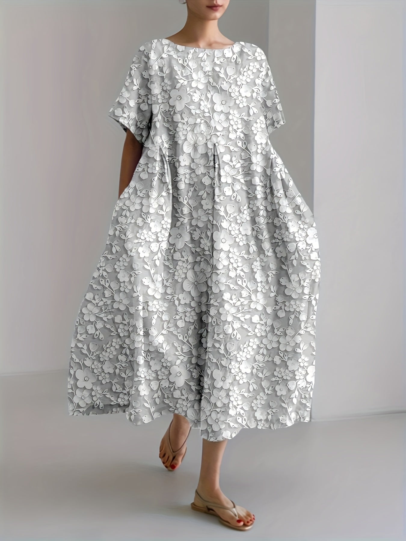 Carolina® | Vestido de lino Bloom Marfil