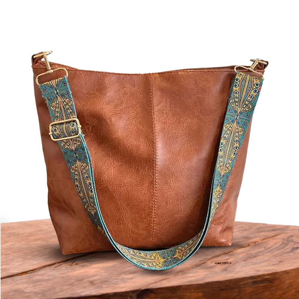 Greta - Bolsa de hombro vintage de piel