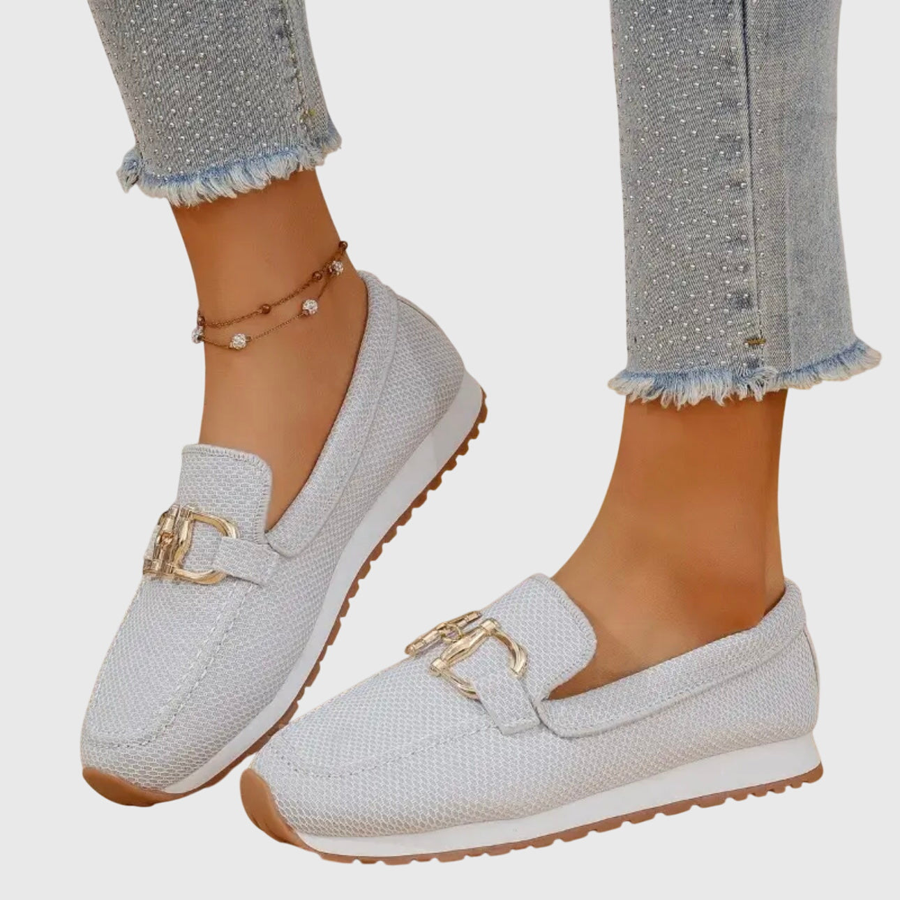 Anna | Women’s Orthopedic Metal Accent Slip On Loafers