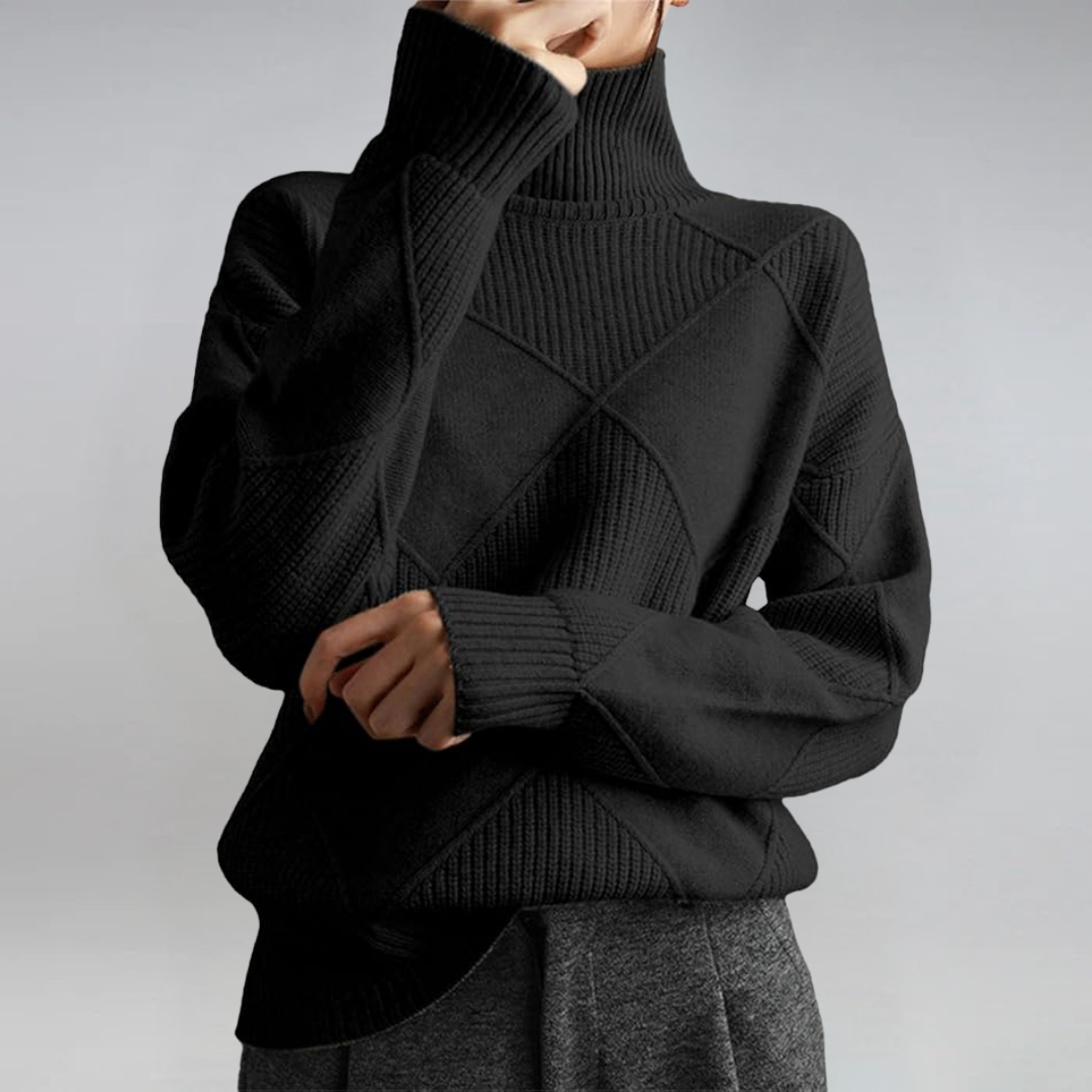 Talya | Textured Knit Turtleneck Sweater