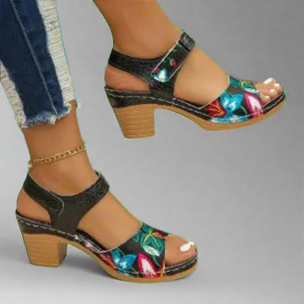 Marisa | Sandalias Peep-Toe Hechas a Mano en Material Premium