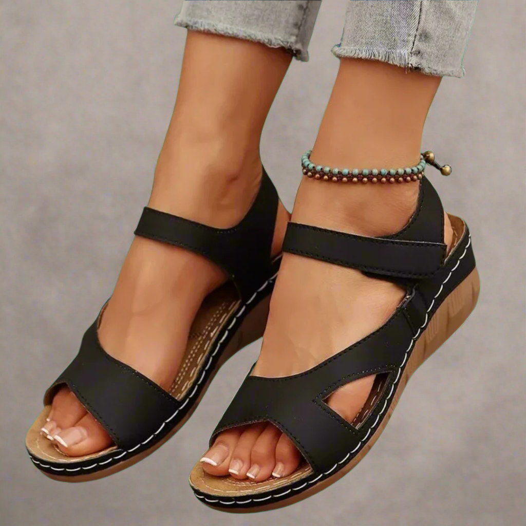 Ilona | Sandalias de cuña hechas a mano en material premium