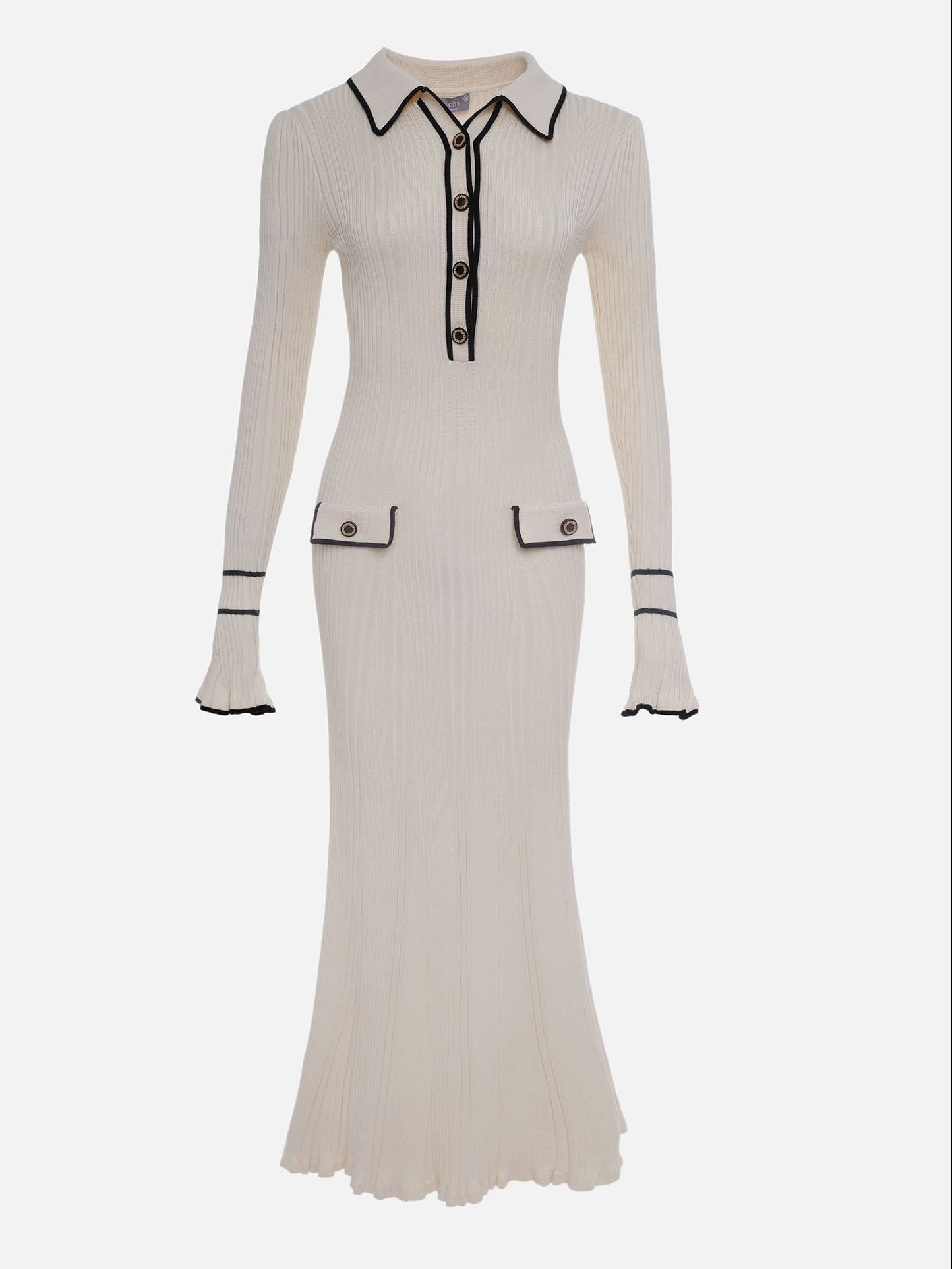 Alice | Women Spring Contrast Trim Midi Dress