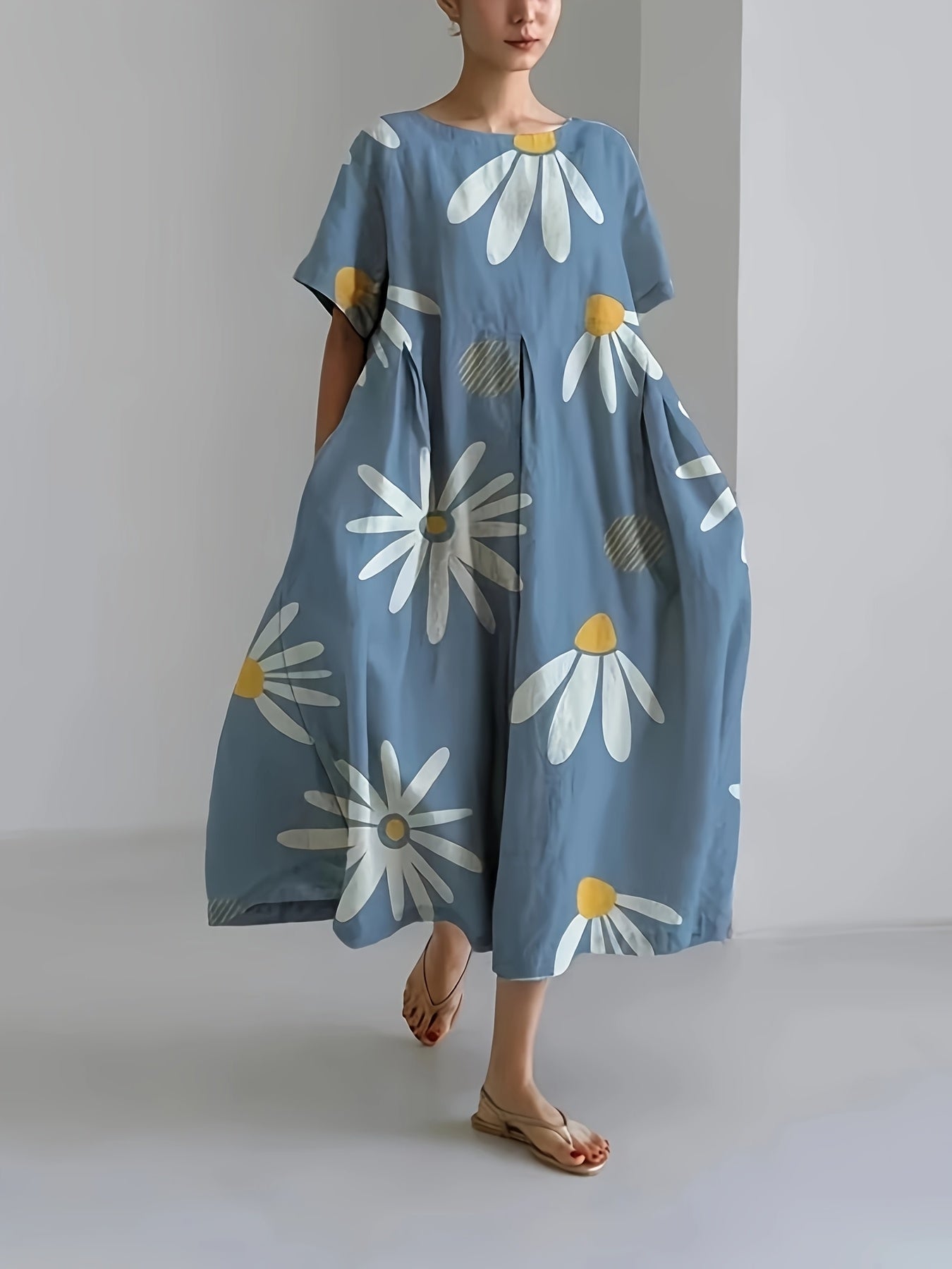 Brenda® | Vestido de lino Campos de Margaritas