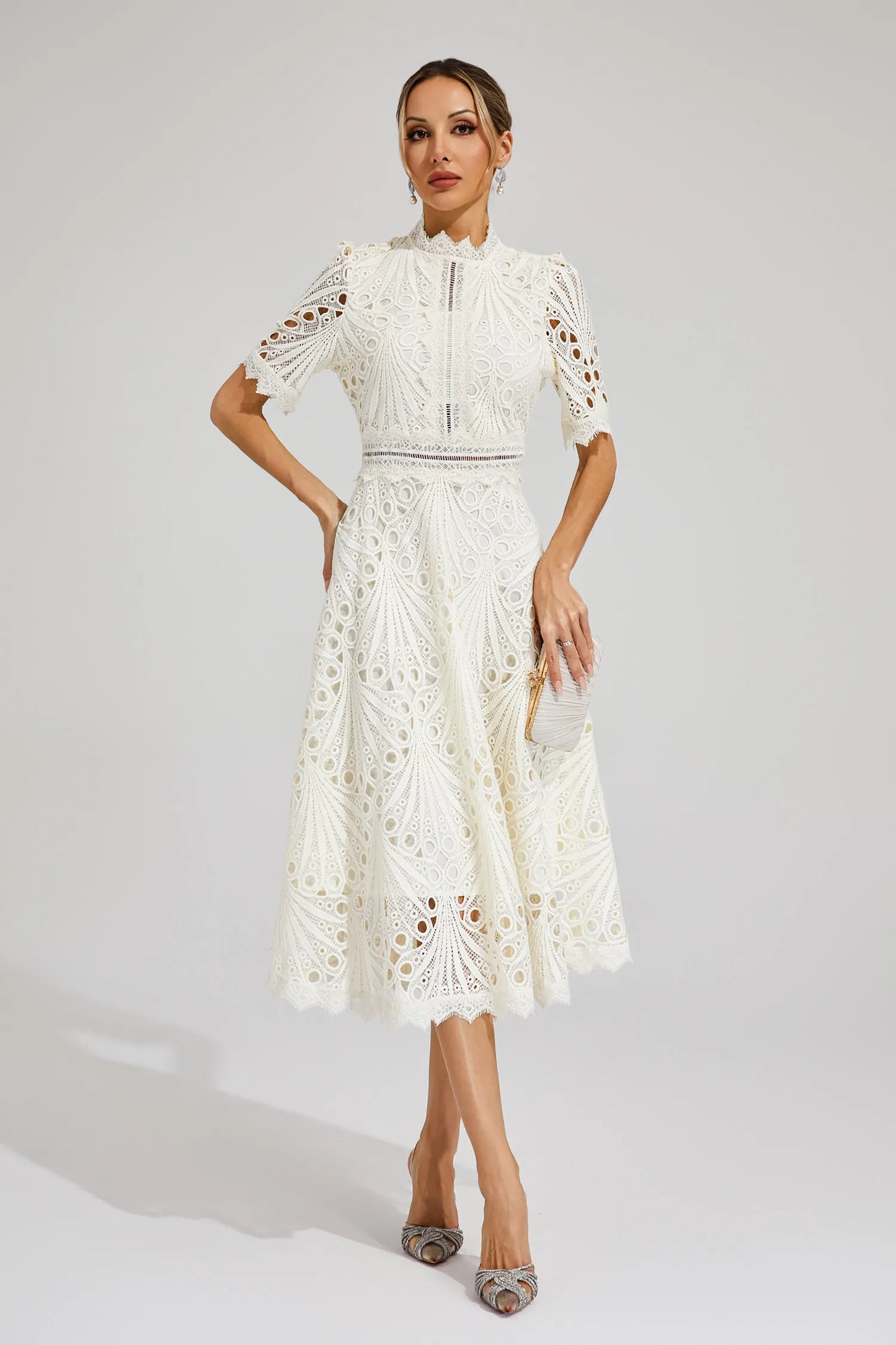 Anna | Women Summer High Neck Midi Dress