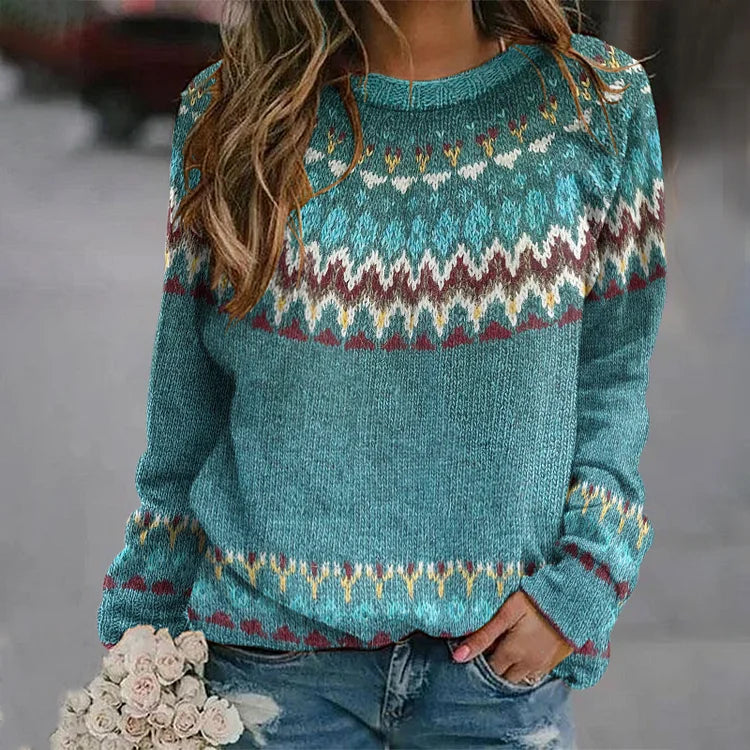 Emily | Nordic Pattern Knit Sweater