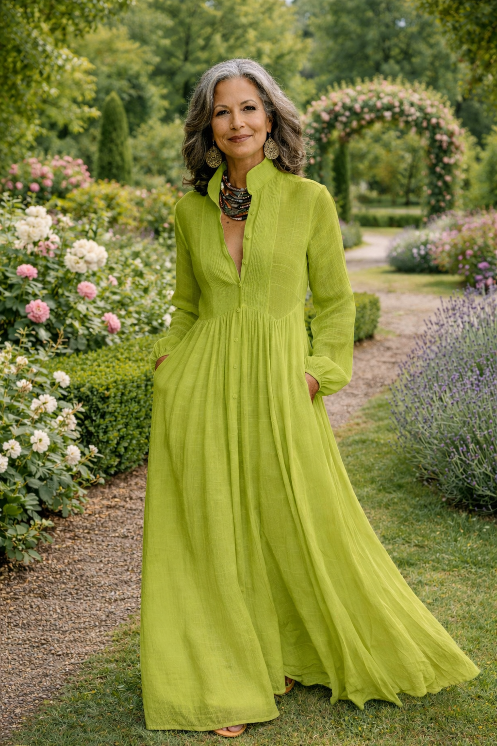 Anne | Flowing Button-Front Maxi Dress
