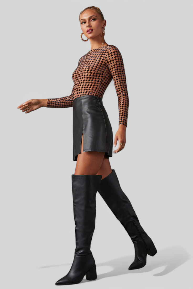 Botas de Tacón Bloque Bella Sobre la Rodilla