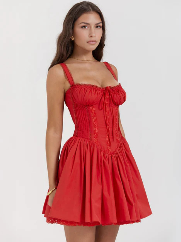 VESTIDO MINIMALISTA CEREZA