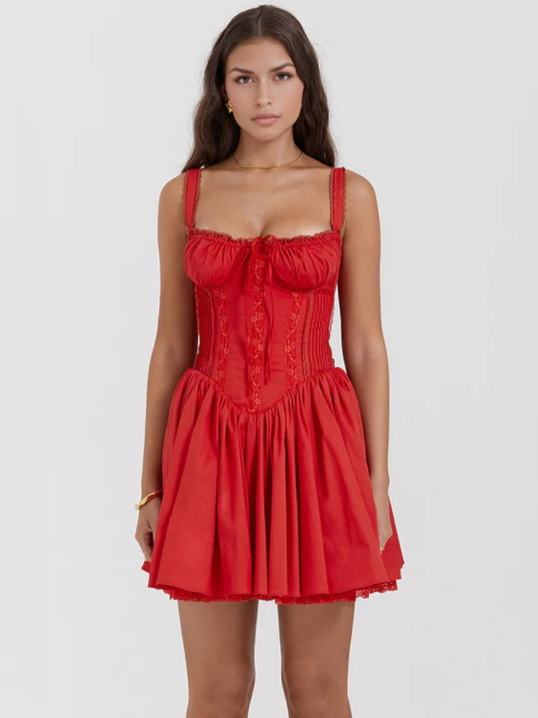 VESTIDO MINIMALISTA CEREZA