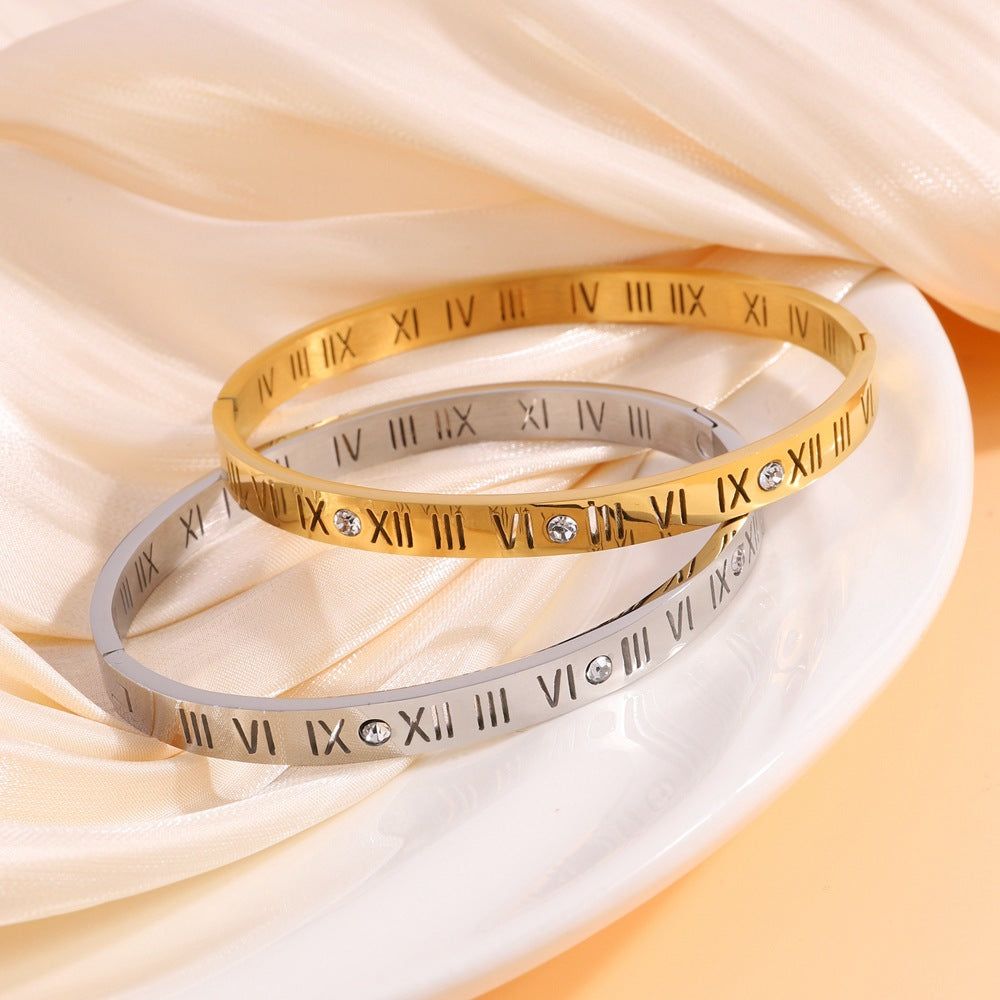Roman Numeral Titanium Bracelet