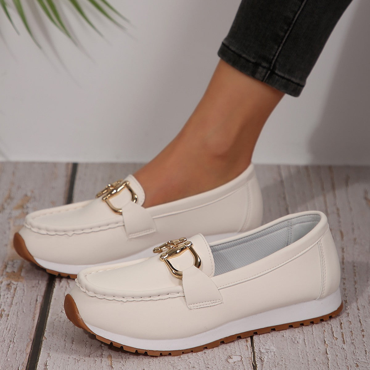 Melinda | Chain Detail Slip-On Loafers