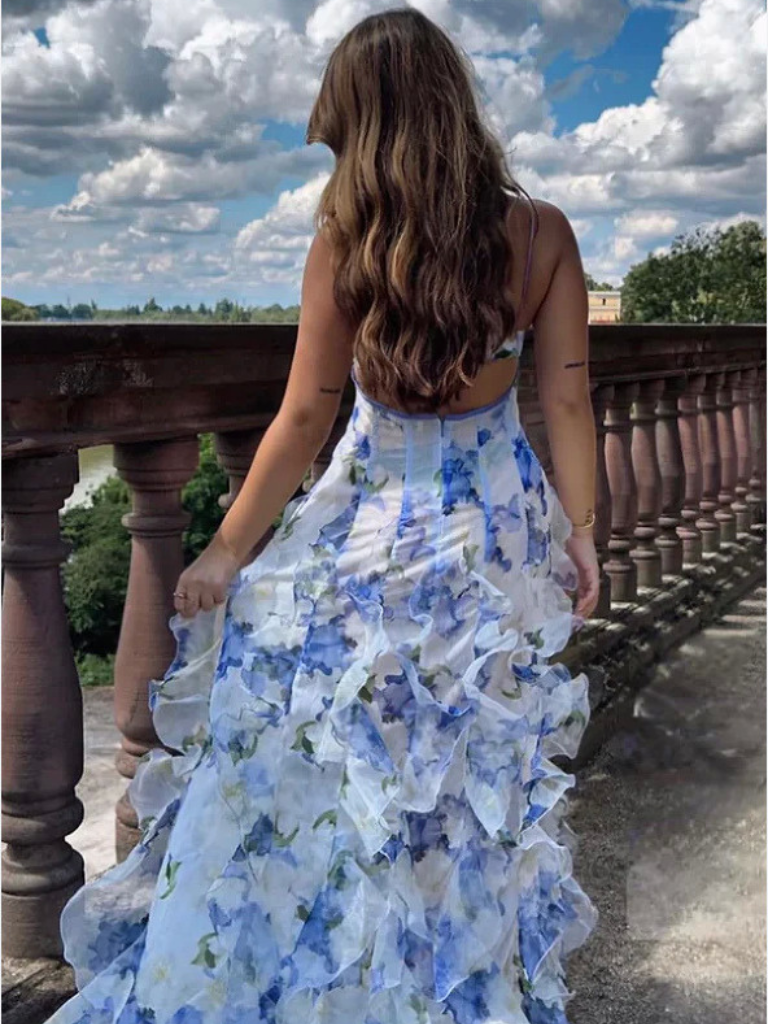 VESTIDO MAXI FLORES ROMÁNTICO