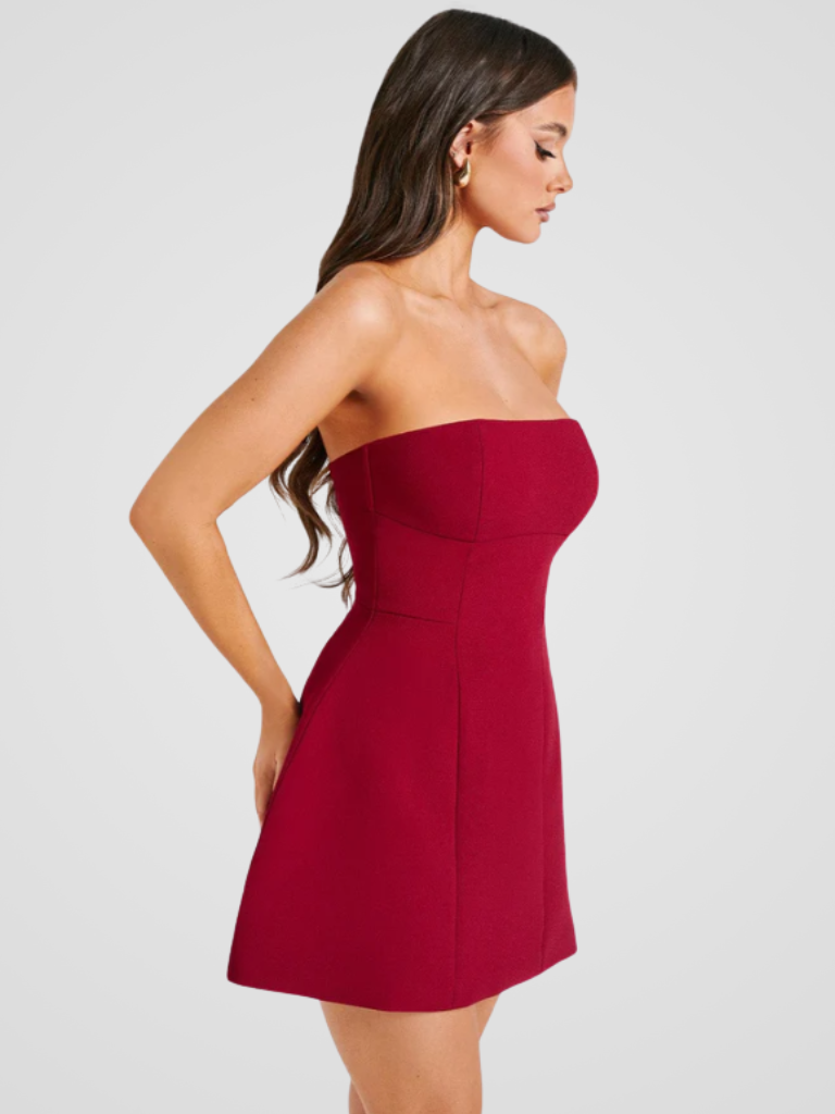 VESTIDO MINI SIN TIRANTES LYXIG