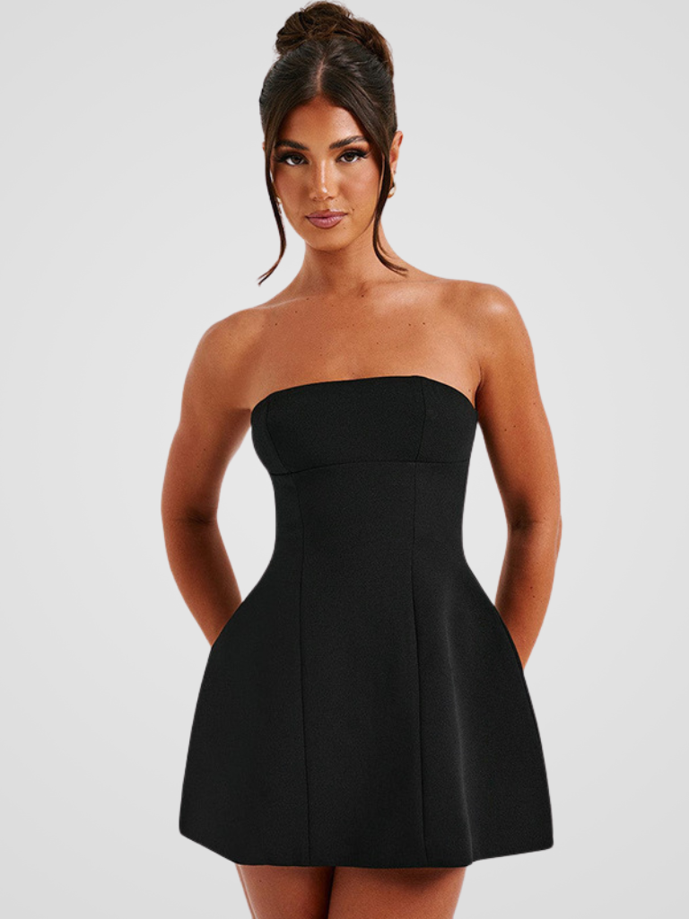 VESTIDO MINI SIN TIRANTES LYXIG