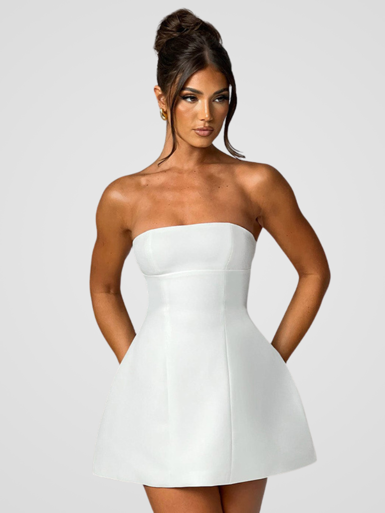 VESTIDO MINI SIN TIRANTES LYXIG