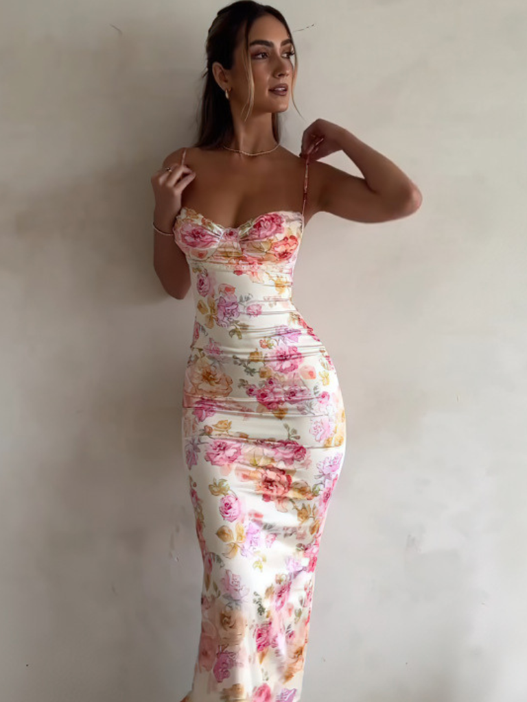 VESTIDO MAXI FLEUR DE MINUIT