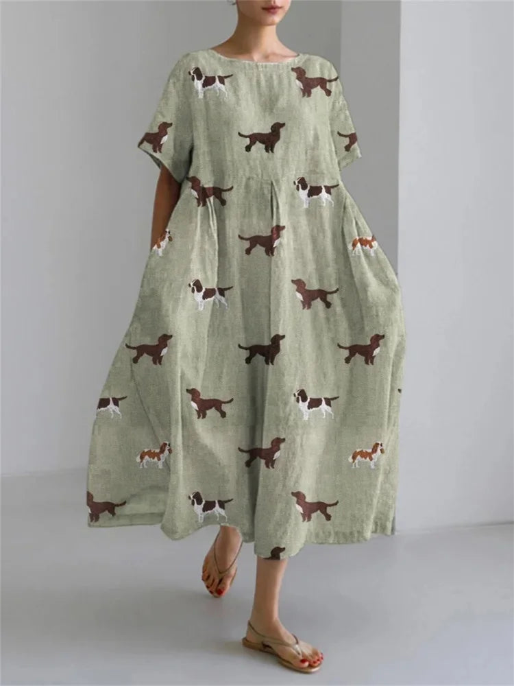 LEERA – VESTIDO LARGO CON ESTAMPADO