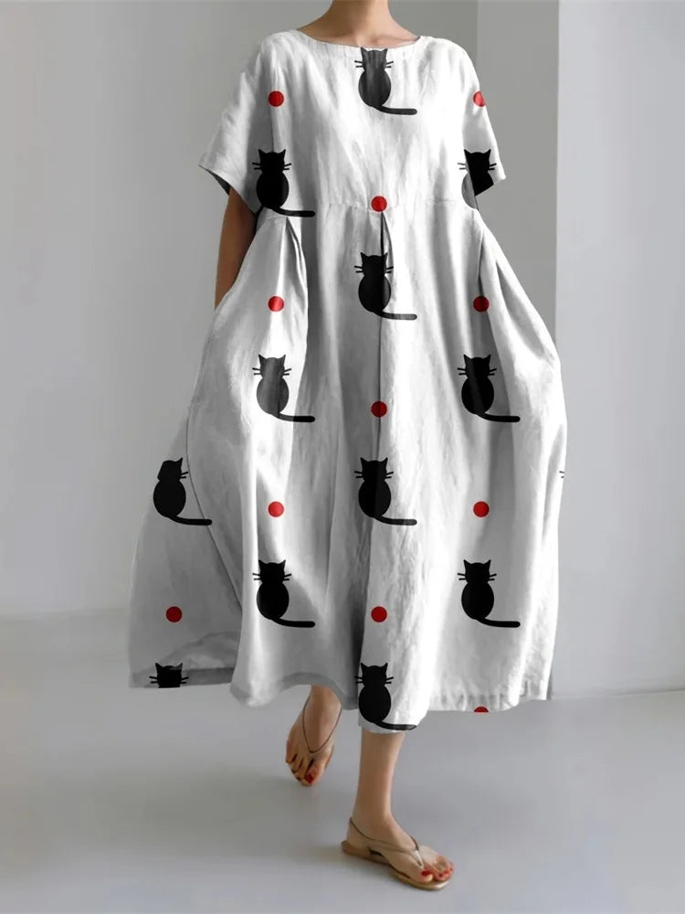 LEERA – VESTIDO LARGO CON ESTAMPADO