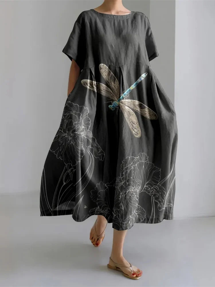 LEERA – VESTIDO LARGO CON ESTAMPADO