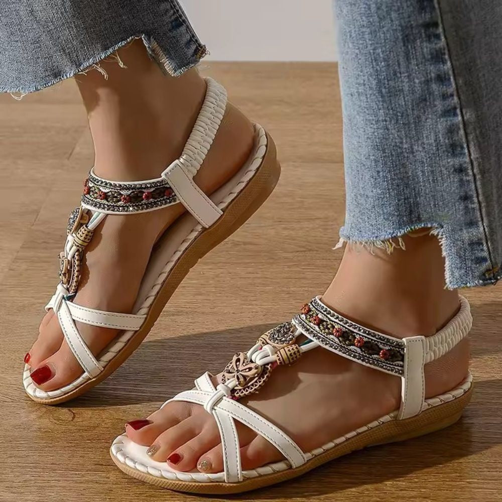 Venezia - Sandalias boho planas ortopédicas para mujeres