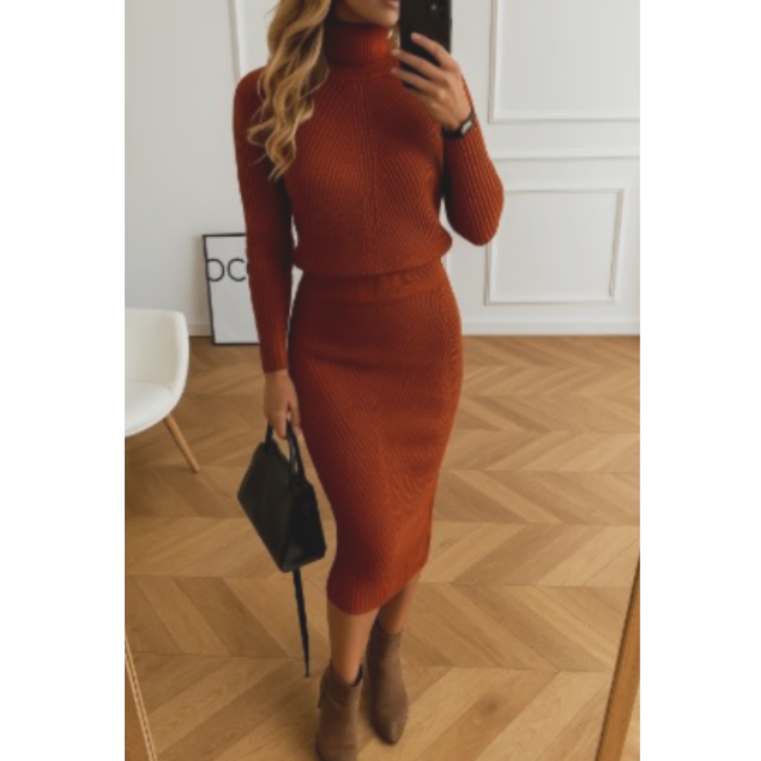 Anna | Women’s Summer Turtleneck Long Midi Dress