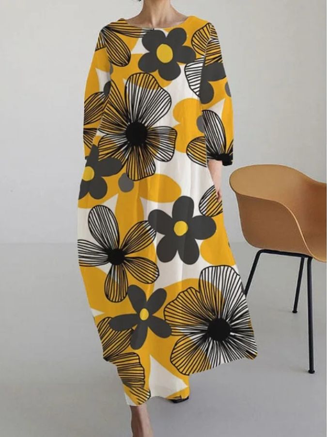 JUNI - Vestido con escote en V y delicado estampado floral