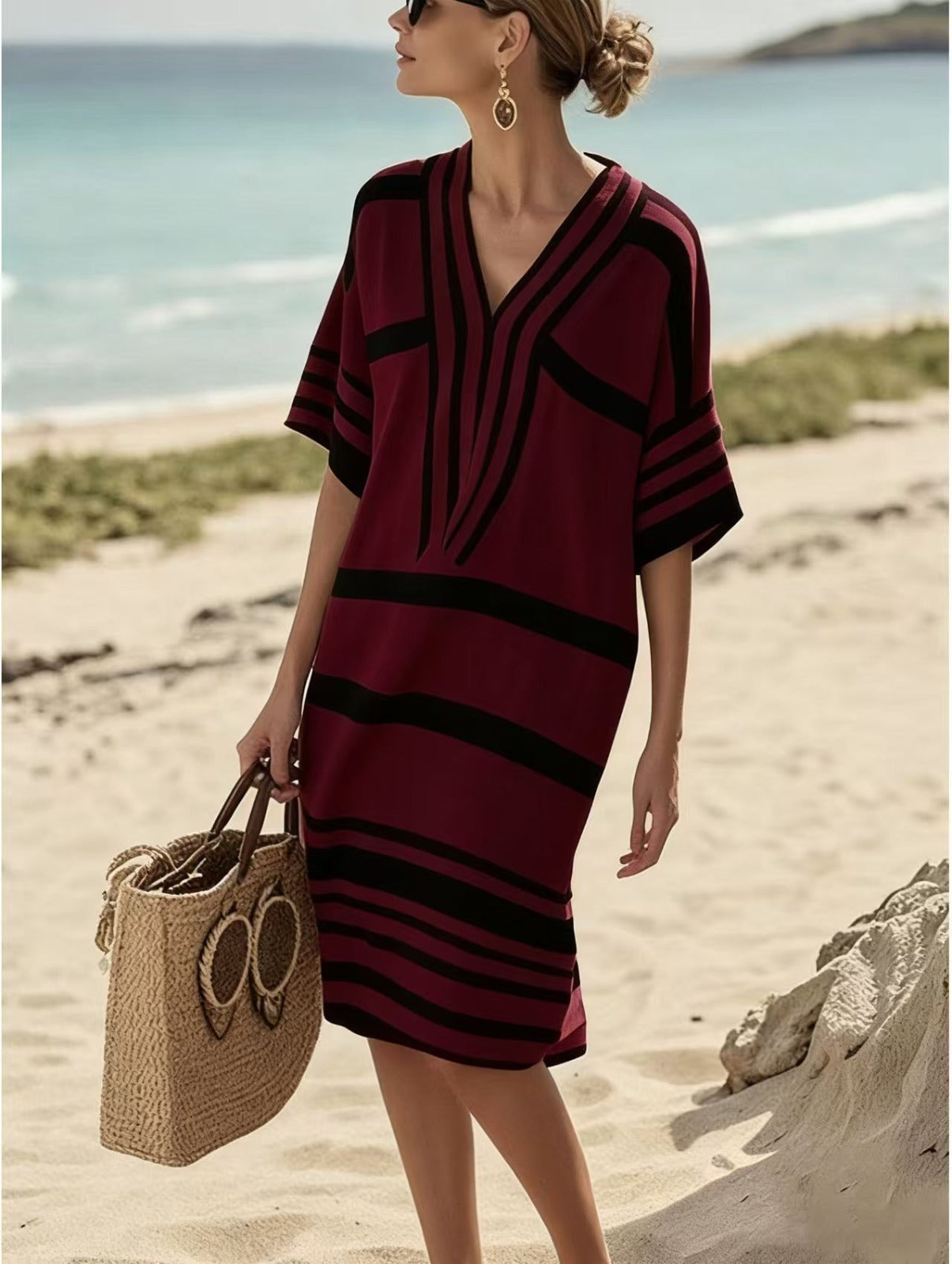 Teresa | Striped V-Neck Dress
