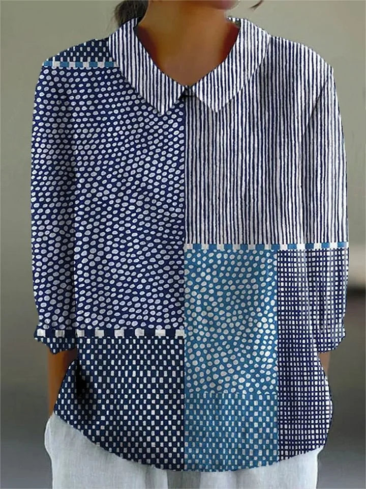 Katty | Patchwork Button Shirt
