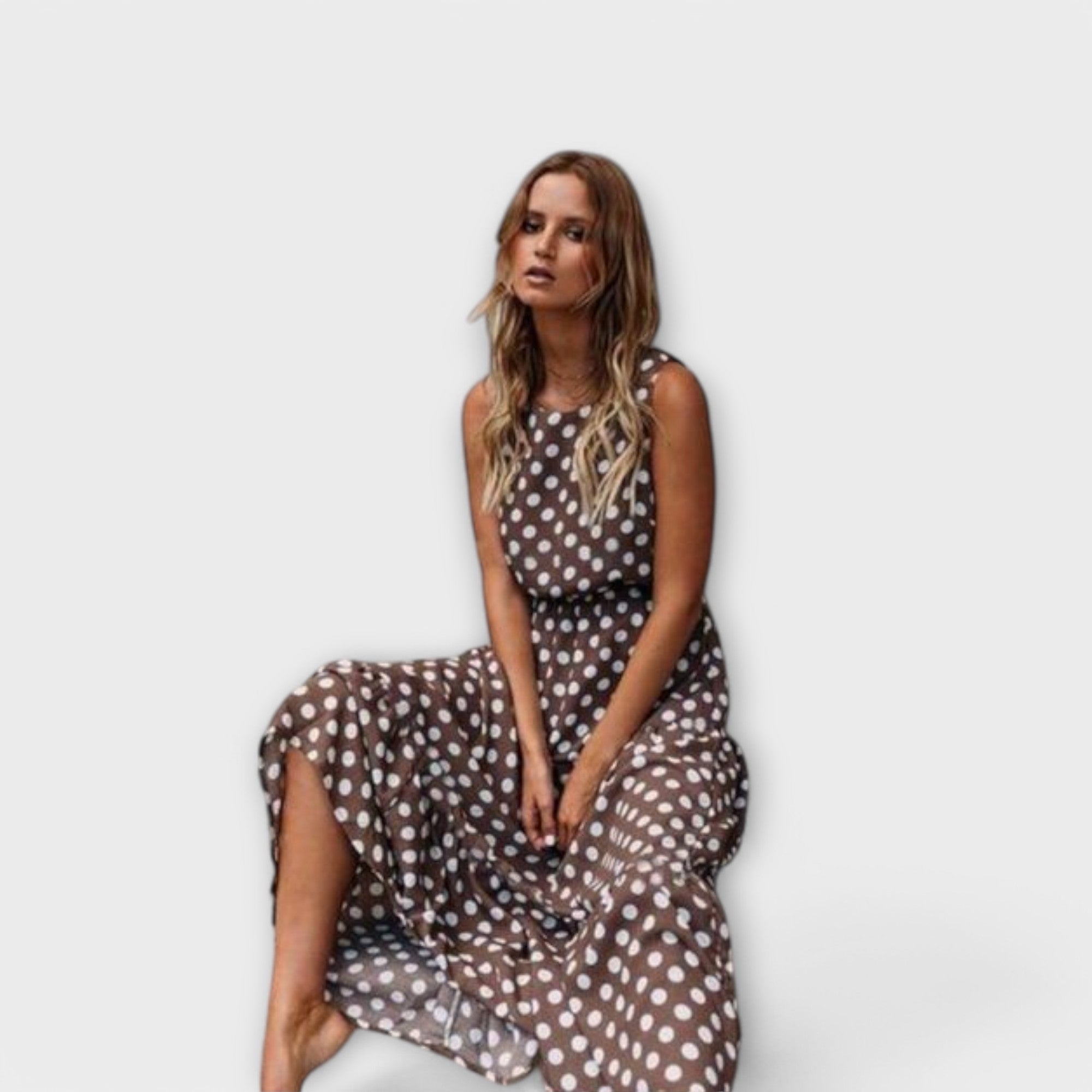 Danae - Vestido Boho Midi con lunares