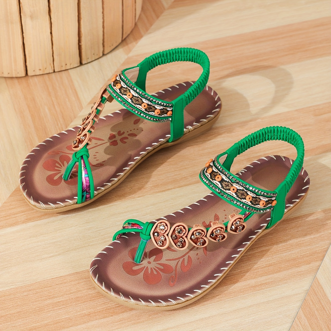 Audrey | Women’s Summer Beaded Ankle Strap Sandals