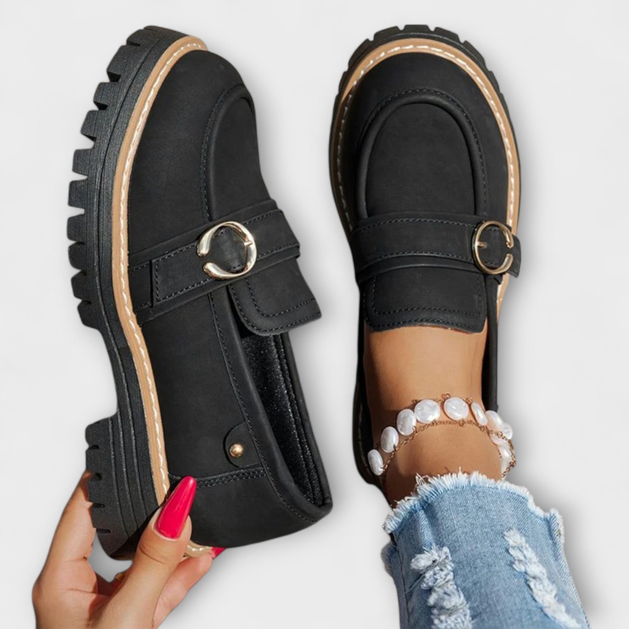 Lora | Mocasines Casual con Punta Redonda