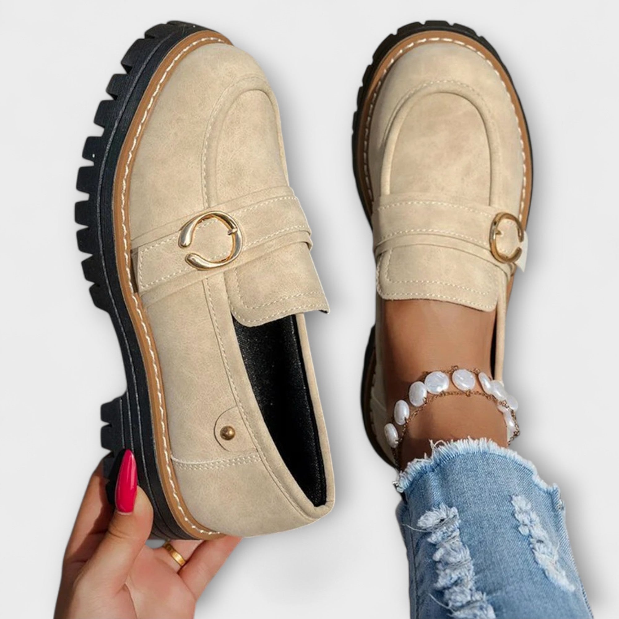 Lora | Mocasines Casual con Punta Redonda