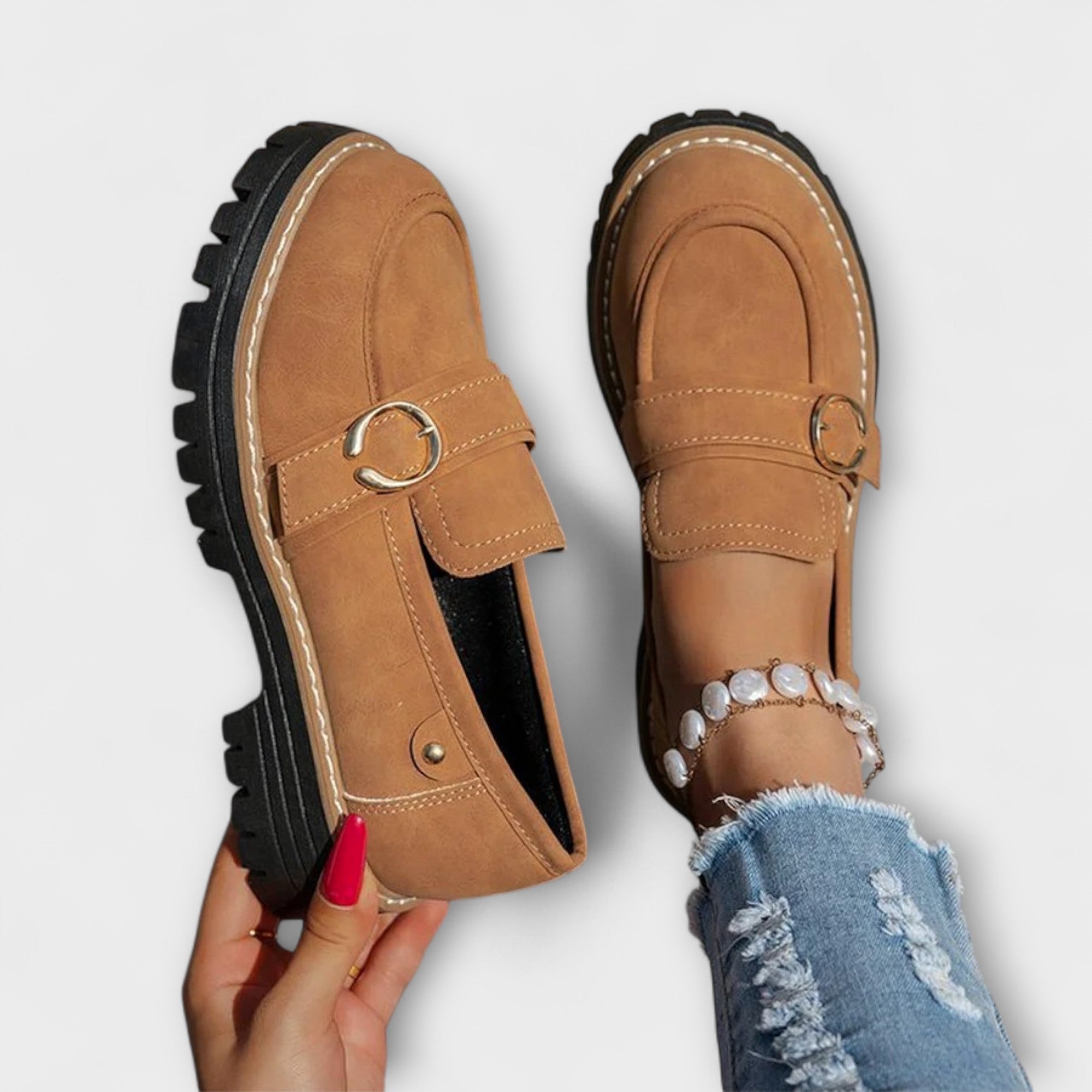 Lora | Mocasines Casual con Punta Redonda