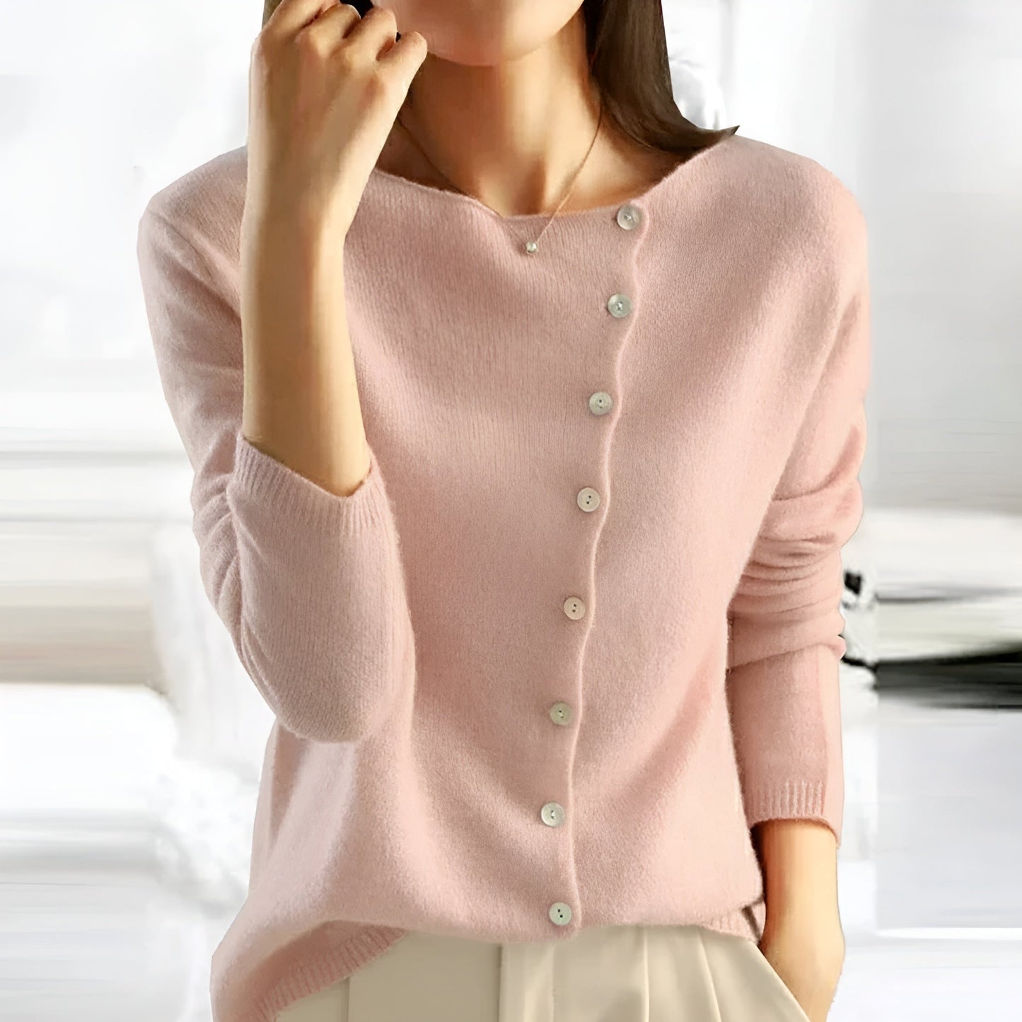 Mika | Soft Button Knit Sweater