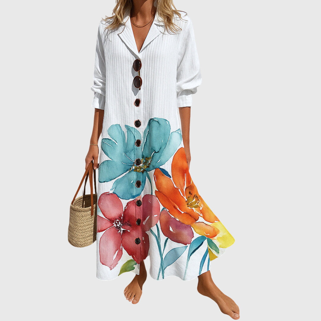 Camila | Elegant Button Maxi Dress