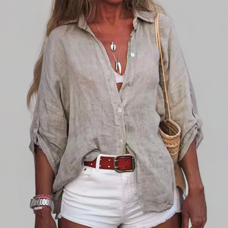 Alita┃Top de color sólido relajado