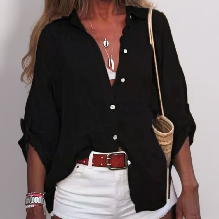 Alita┃Top de color sólido relajado