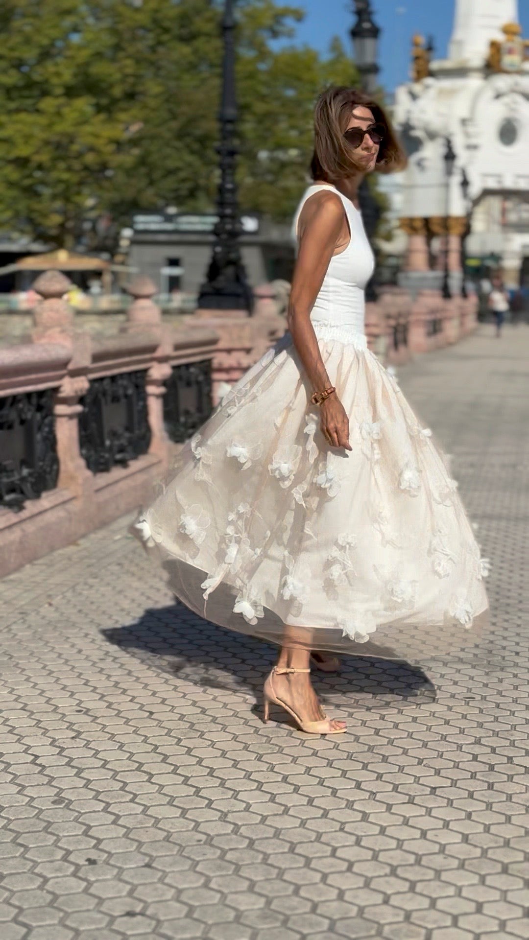 Teresa® | Falda Midi Blanca