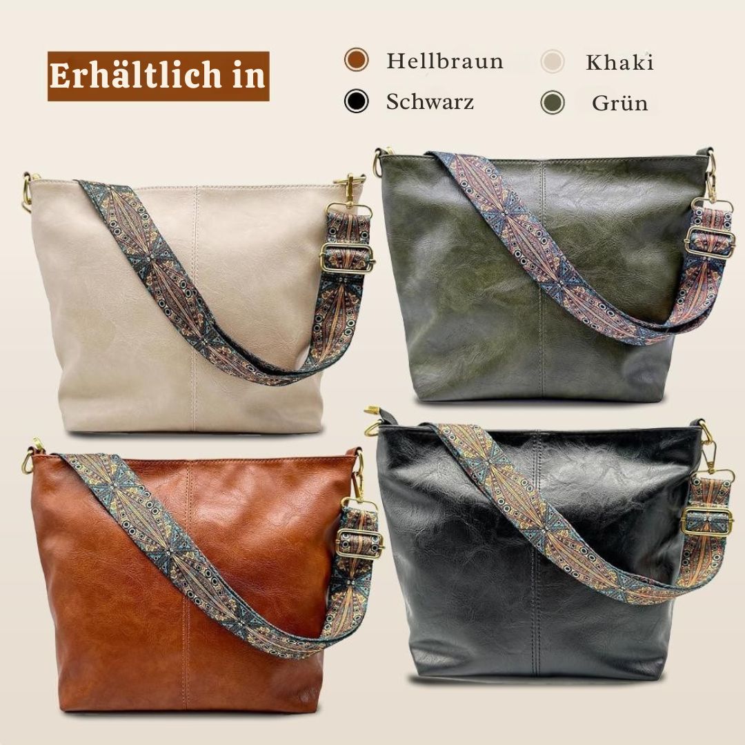 Greta - Bolsa de hombro vintage de piel