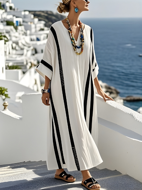 Adele | Stripe Flow Maxi Dress