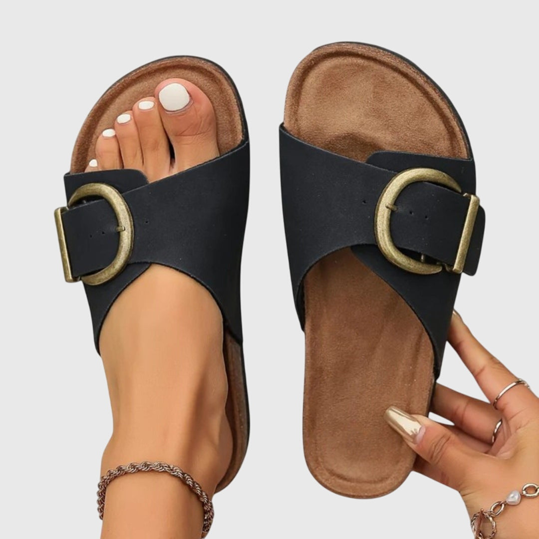 Quinn | Buckle Slide Sandals