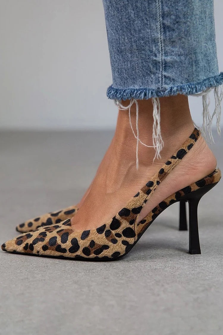 Sloane | Leopard Sling Heels