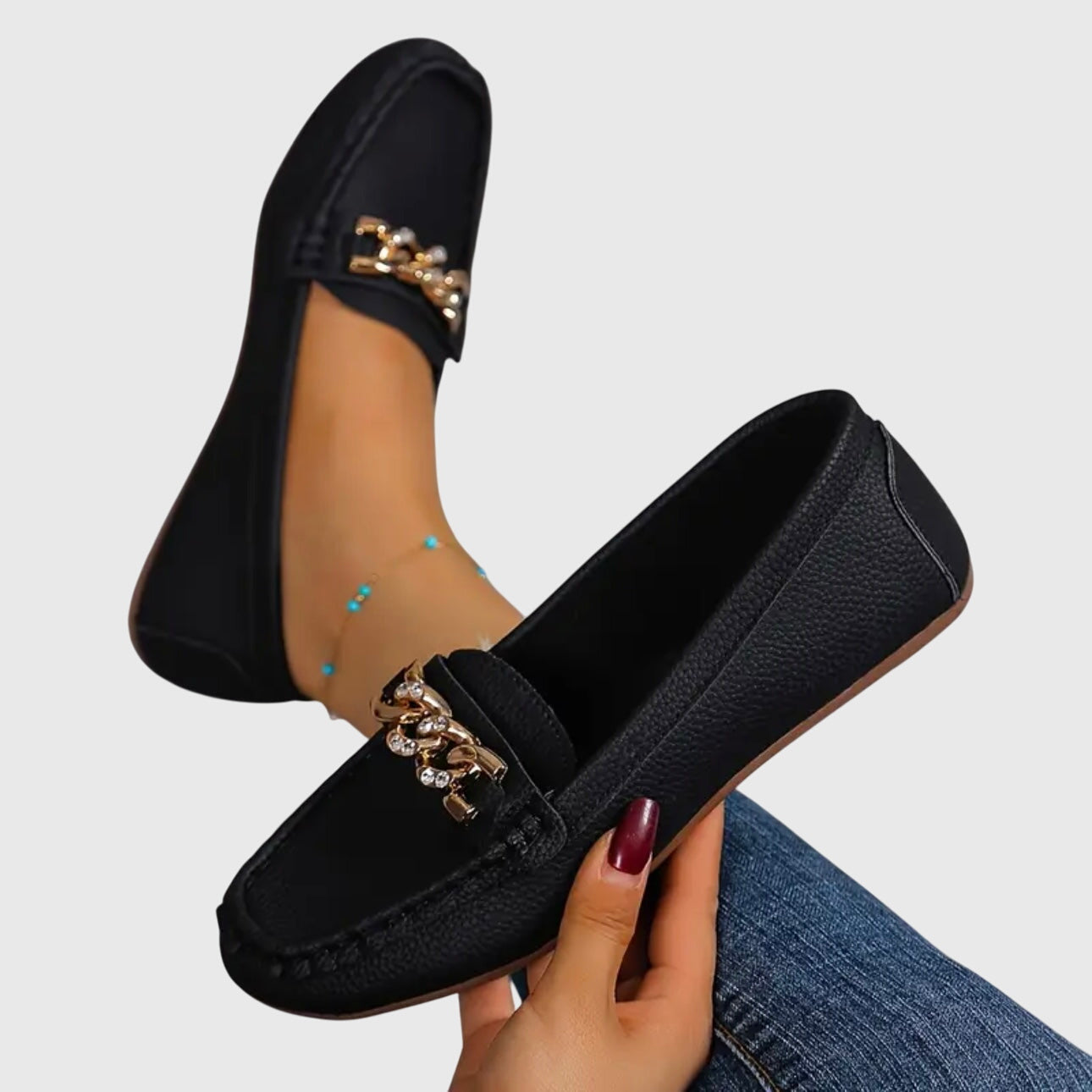 Kris | Chain Detail Slip-On Loafers