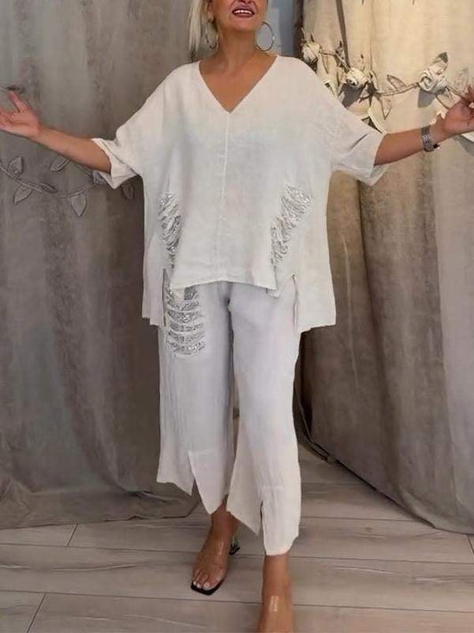 Elise | Embroidered Lounge Set