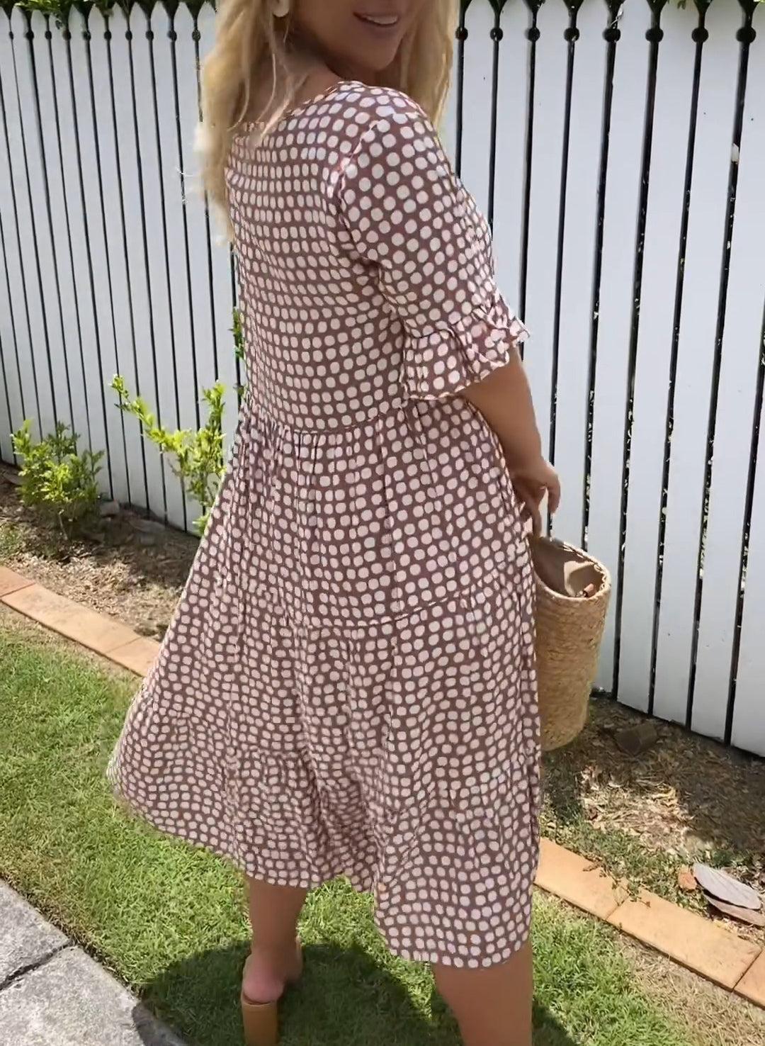 Zora Sable Midi Dress for Any Occasion