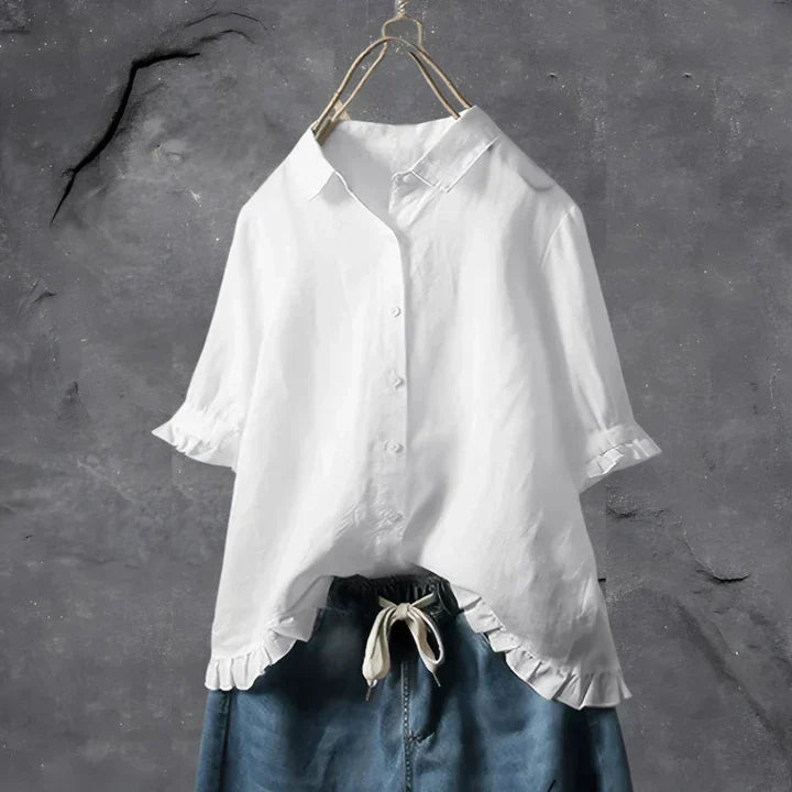 Mira | Ruffle Button Shirt