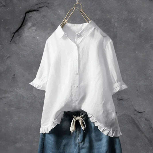 Mira | Ruffle Button Shirt